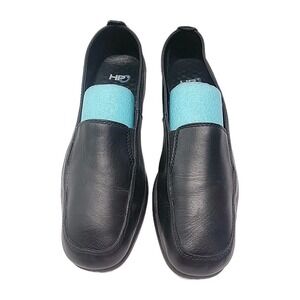 Hush Puppies Heaven Black Leather Slip On Loafer Shoes H55540 Women's Size 10 W